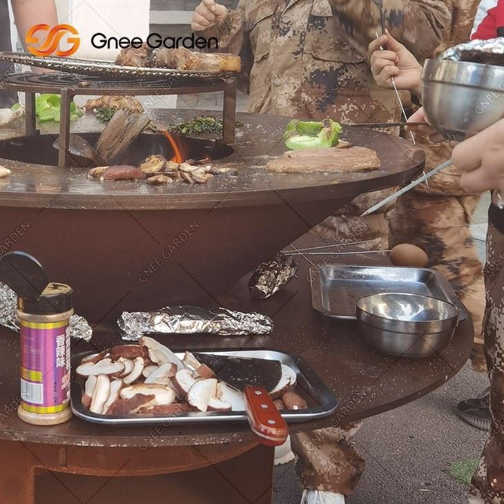 China Manufacture Rusty Corten Steel Bbq Grills Portable 2-6mm Thickness Bbq Grills