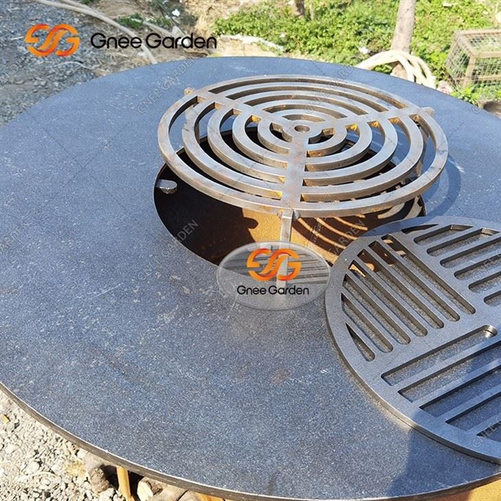 Cooking Grill Corten Steel Fire Pit BBQ