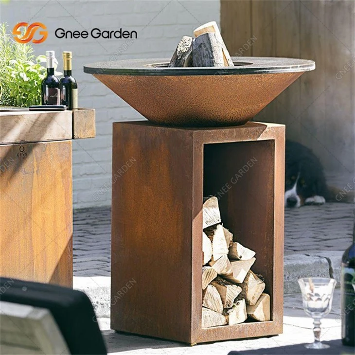Corten Steel Bbq For Outdoor Use