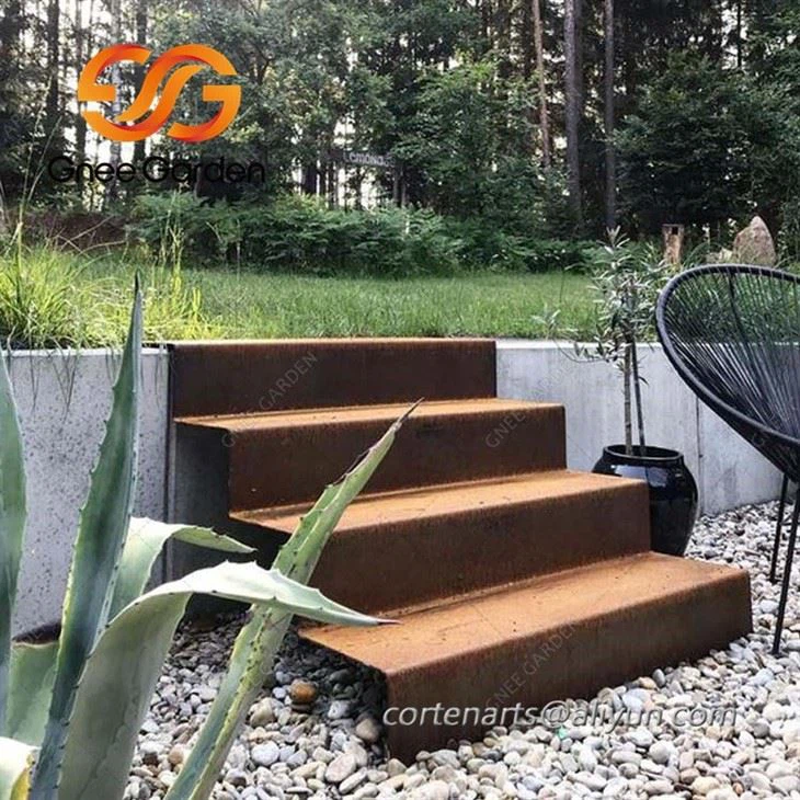 corten steel outdoor stair treads