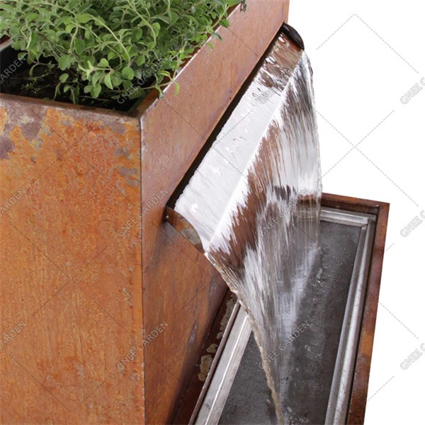 Garden Water Feature Vertical Corten Steel Water Wall Fountain