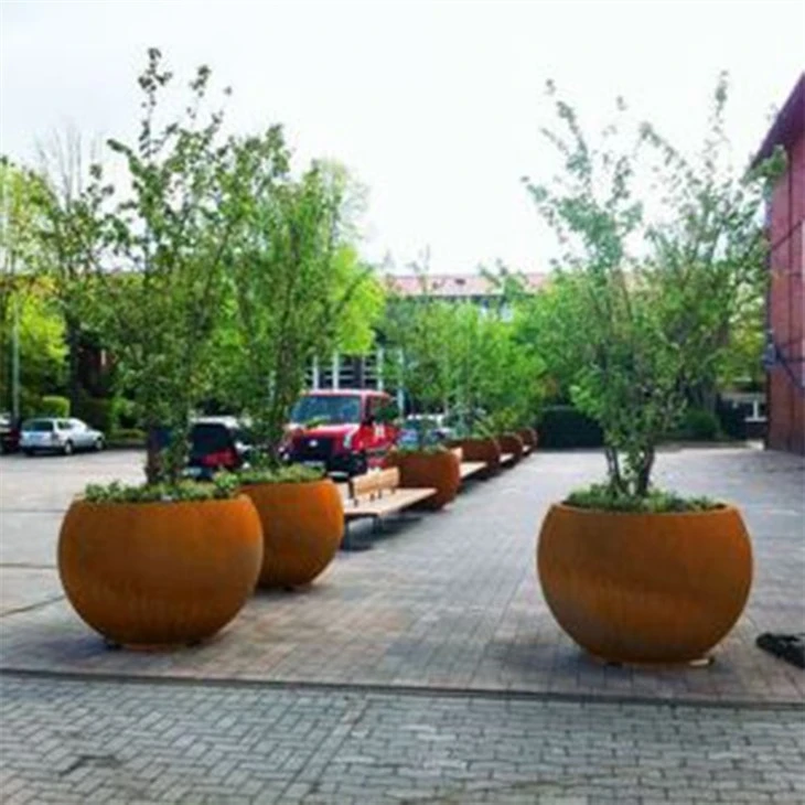 Outdoor Garden Metal Planter Corten Steel Flower Pot