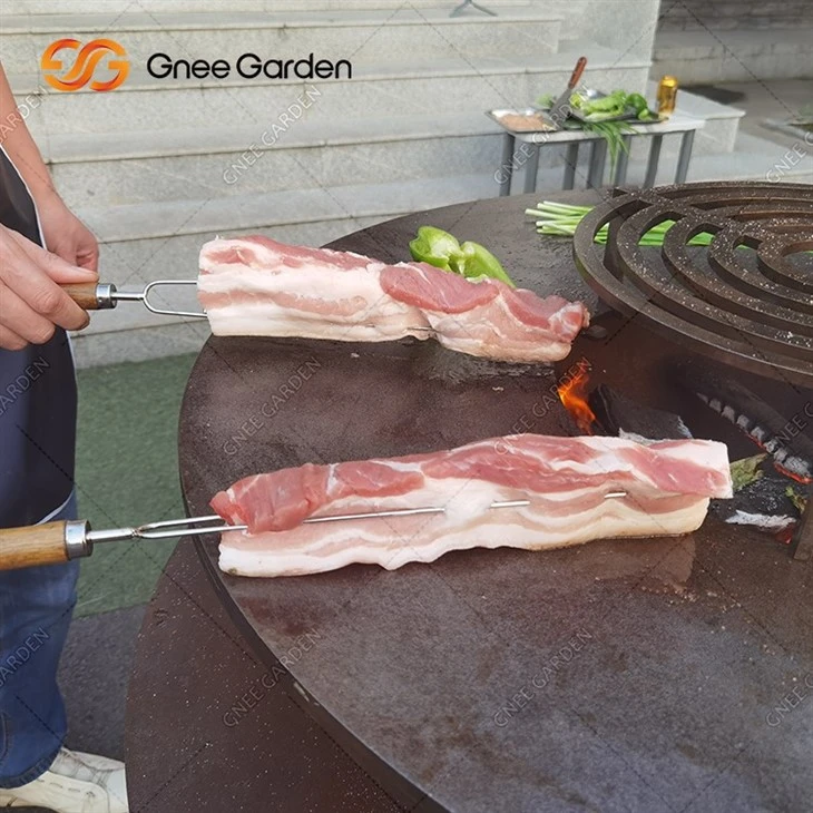 Round Corten Steel Rusty BBQ Grill