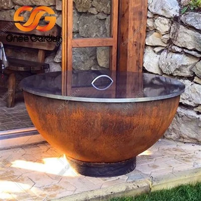 Corten Steel Backyard Firepit Grill