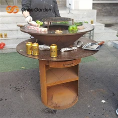 Corteni terasest puidust põletiga grill