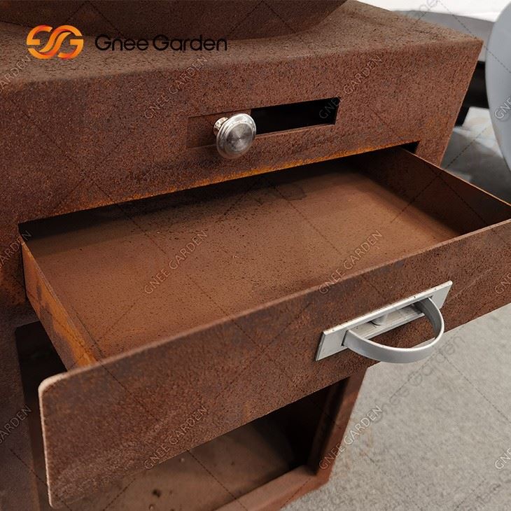 Wood Fired Corten Steel Half Ball Fire Pit Outdoor Grills For Cooking