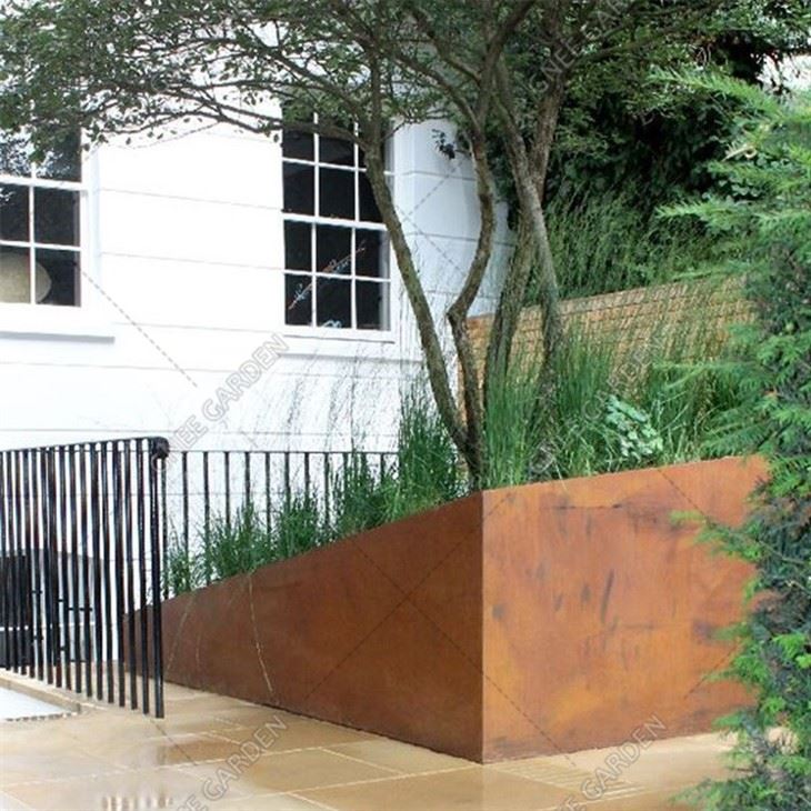 Assembly Corten Steel Planter Customizable Logo Special-Shaped Flower Box