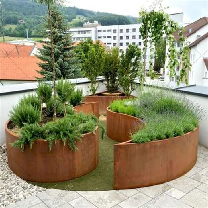 Assembly Corten Steel Planter Customizable Logo Special-Shaped Flower Box