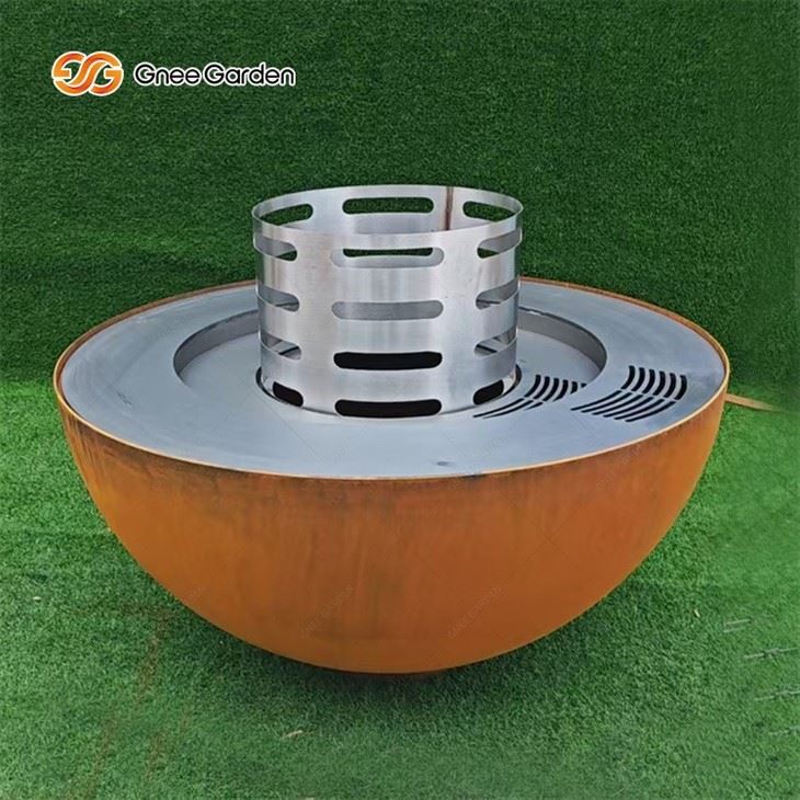 Weathering Steel Semi-sphere Country BBQ