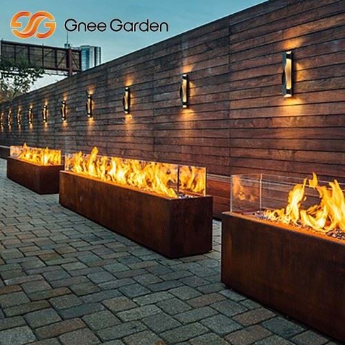 Decorative Rectangular Corten Steel Heating Fire Pit