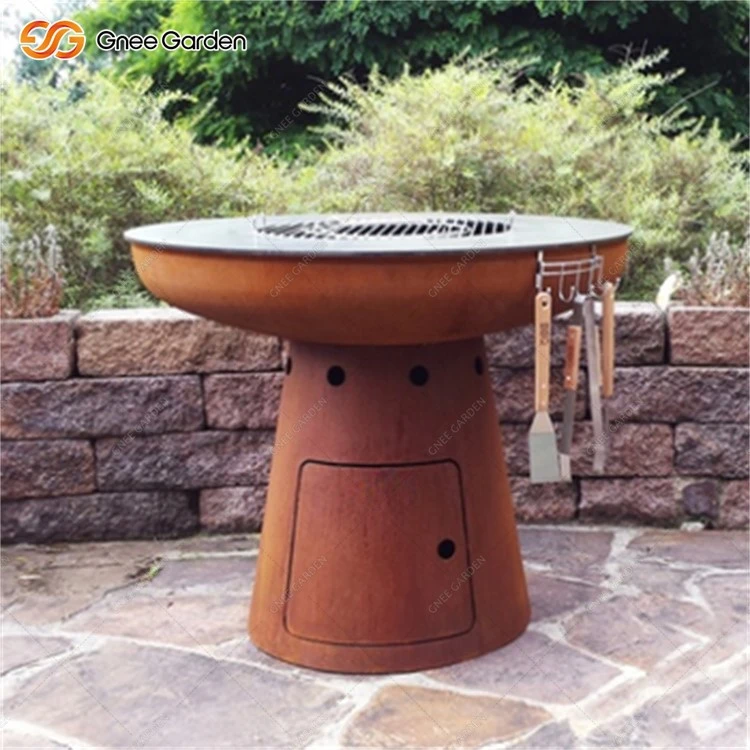 Corten Steel BBQ Grill for Garden Backyard Corten Steel BBQ Grill for Garden Backyard