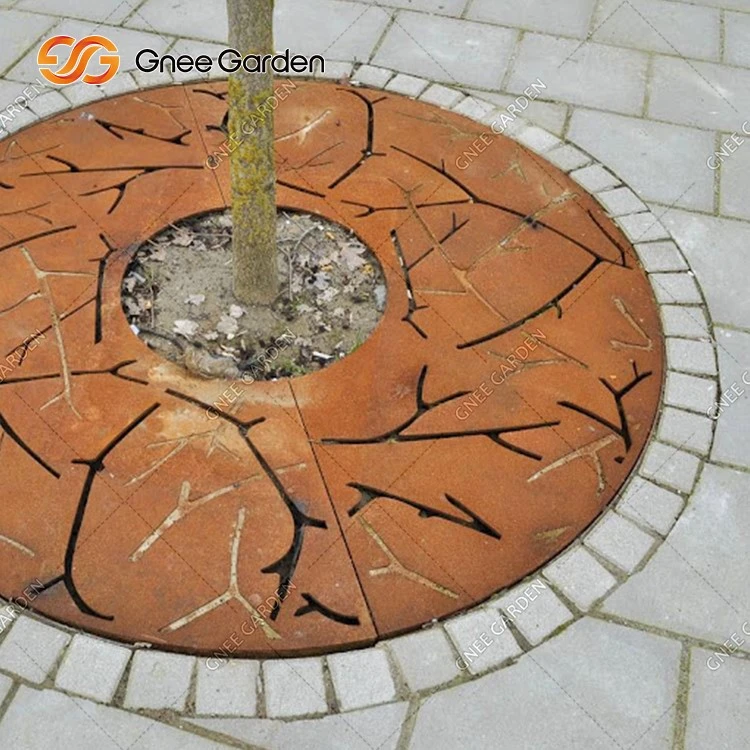 Branch Pattern Corten Steel Tree Grate Branch Pattern Corten Steel Tree Grate