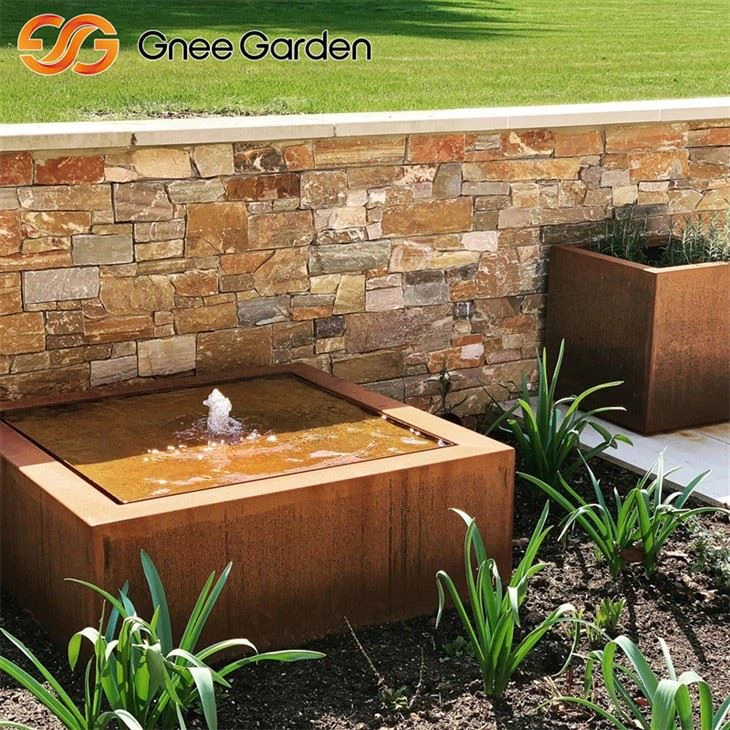 Corten steel rusty modern made water table