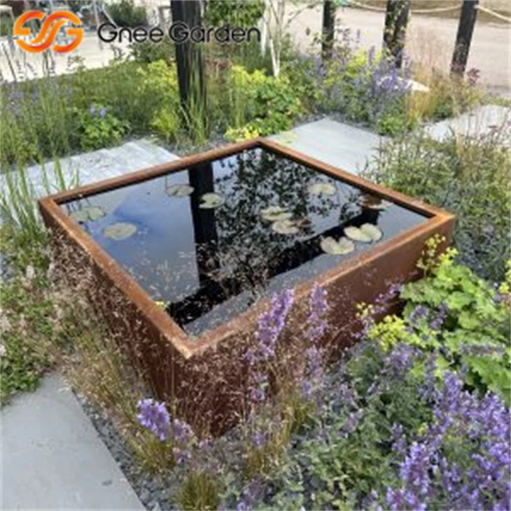 Weathering steel rusty modern custom made water table