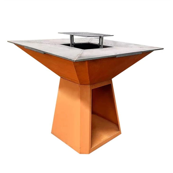 Corteni terasest nelinurkne metallgrill
